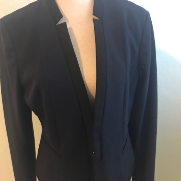 Dress w/Jacket / Navy with black trim /worn once - Picture 5 of 6